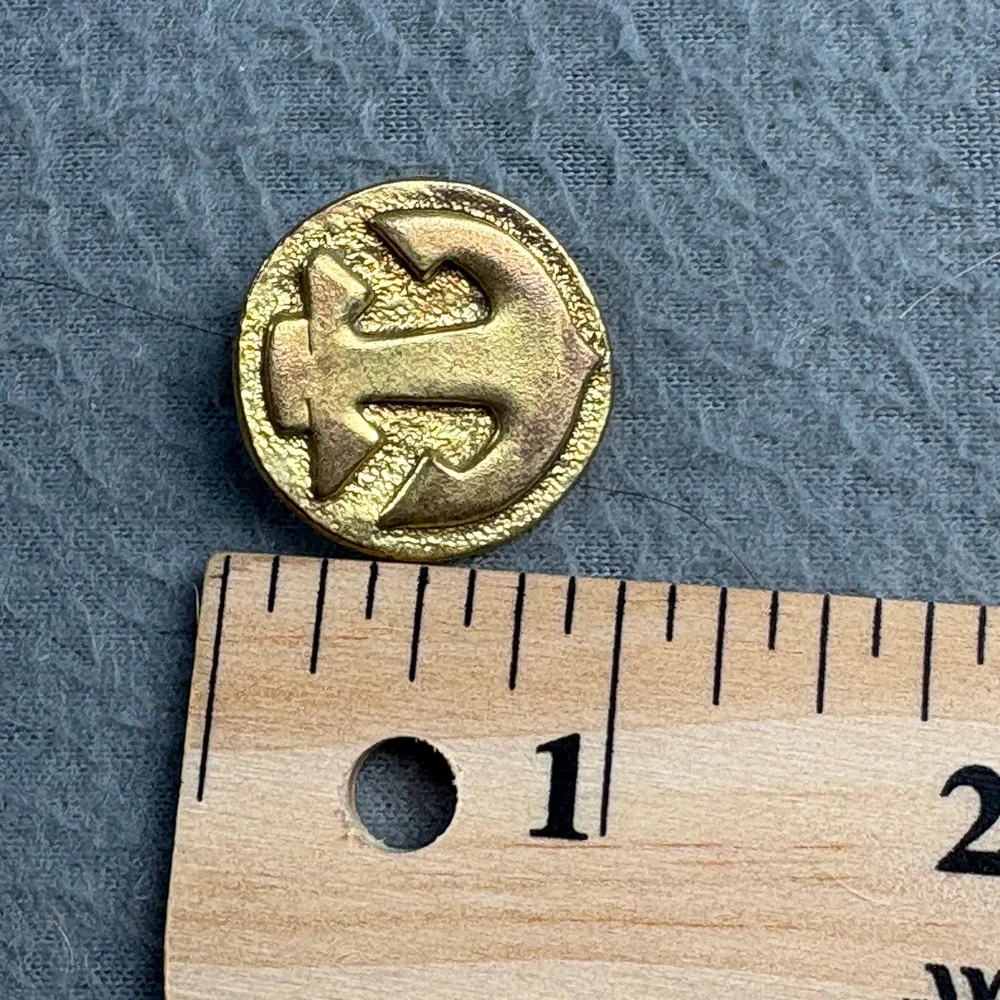 Vintage Gold Tone Anchor Buttons Nautical Maritime Shank Back Set of 2 0.75 Inch